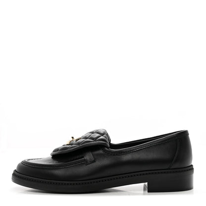 Chanel Lambskin Quilted CC Turnlock Loafers 40.5 Black 1 of 11