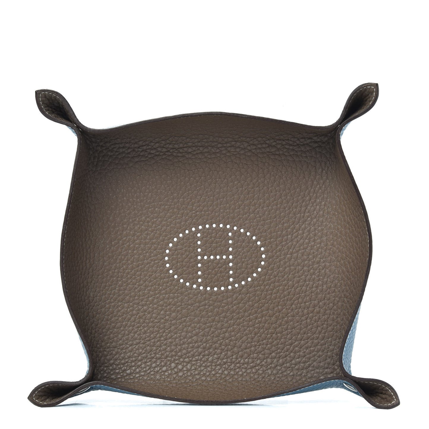 Taurillon Clemence Mises et Relances H'Dot Change Tray Etoupe Blue Jean