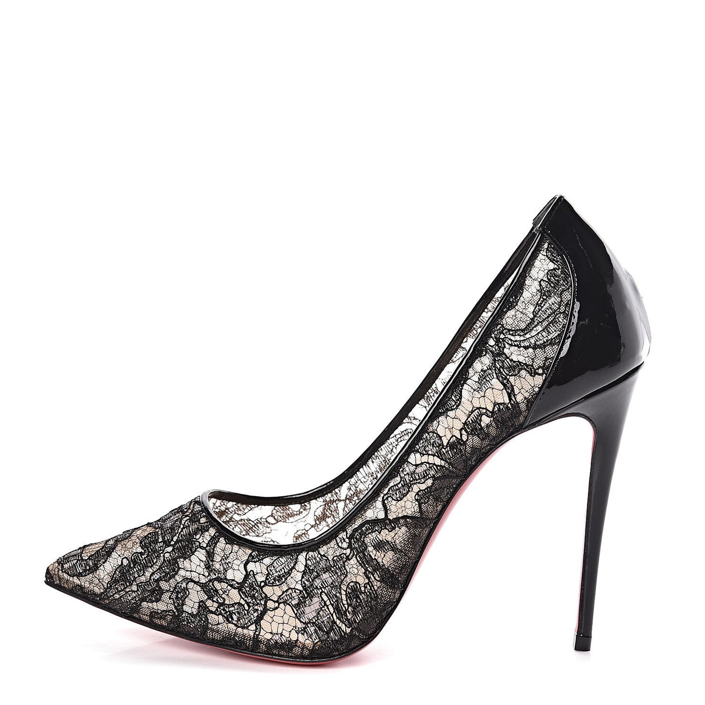 Dentelle Chantilly Follies Lace 100 Pumps 38.5 Black