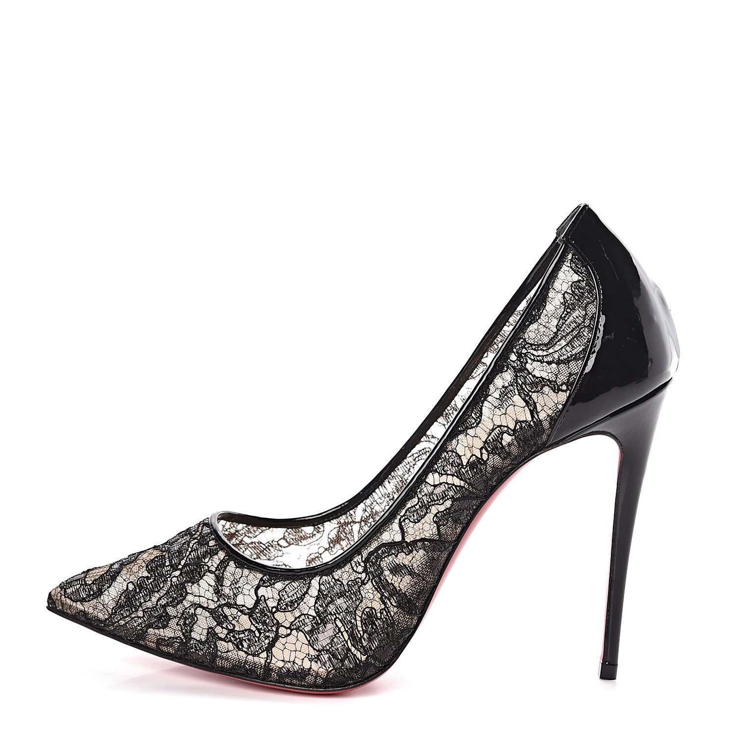 Christian Louboutin Dentelle Chantilly Follies Lace 100 Pumps 38.5 Black 1 of 9