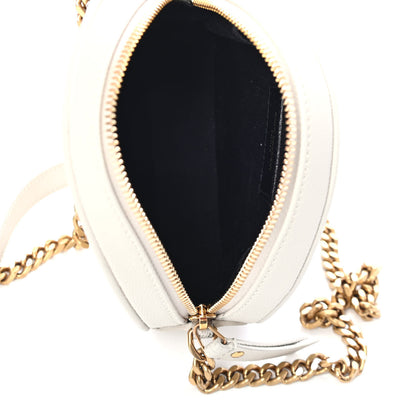 Saint Laurent Grain De Poudre Matelasse Chevron Quilted Round Vinyle Camera Bag Crema Soft 4 of 4