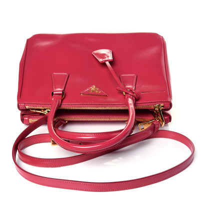 Prada Saffiano Vernice Small Galleria Double Zip Tote Peonia 10 of 11