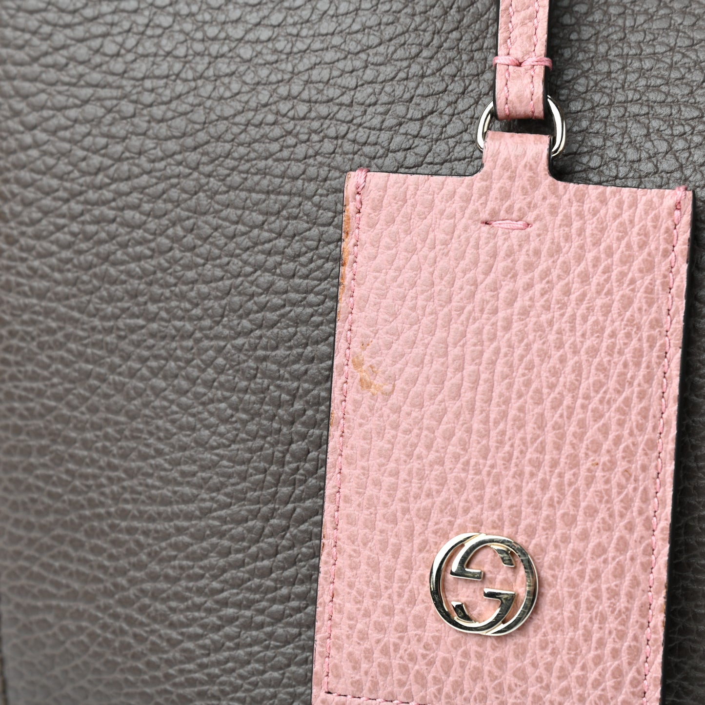 Dollar Calfskin Medium Swing Tote Grey Field Soft Pink