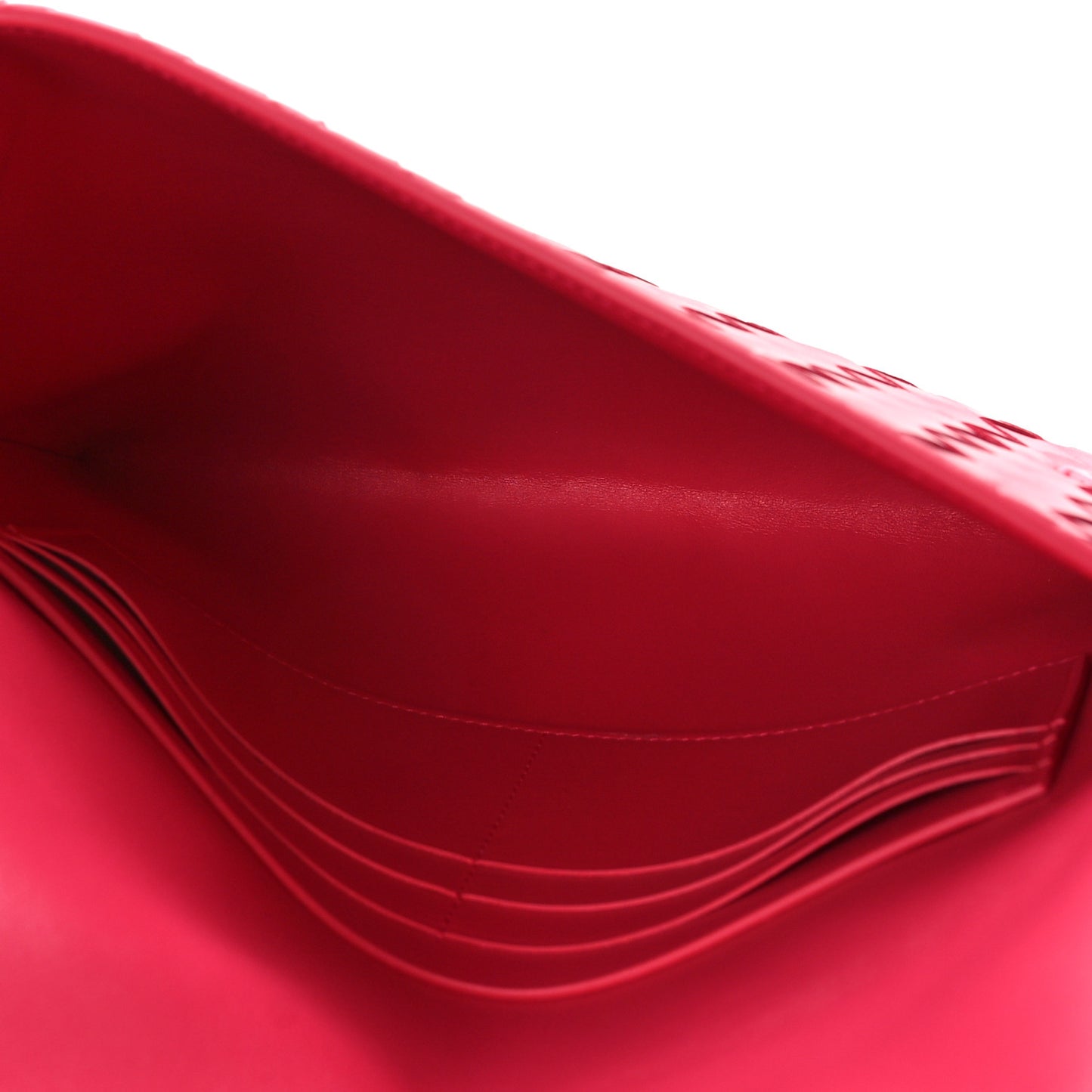 Nappa Intrecciato Flap Pouch Cranberry