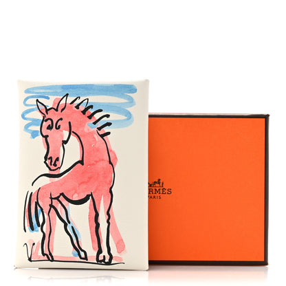 Hermes Swift Spring Horse Calvi Duo Card Case White 8 of 8