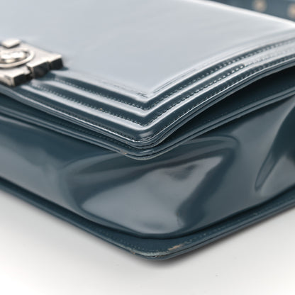 Chanel Glazed Calfskin New Medium Boy Flap Blue 10 of 21