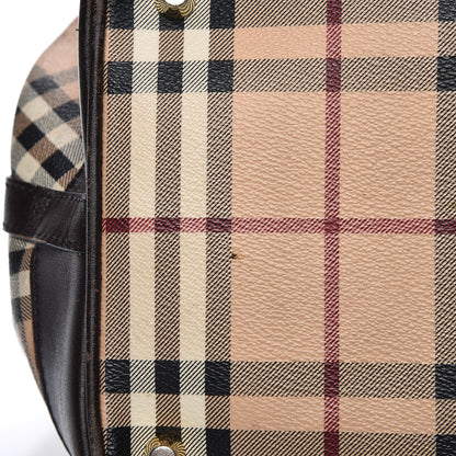 Burberry Haymarket Check Medium Golderton Tote Chocolate 19 of 20