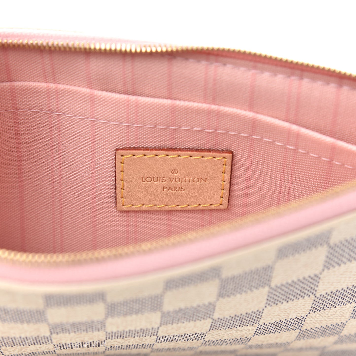 Damier Azur Neverfull MM GM Pochette Rose Ballerine