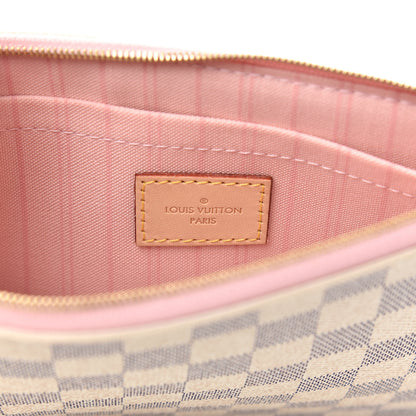 Louis Vuitton Damier Azur Neverfull MM GM Pochette Rose Ballerine 7 of 7