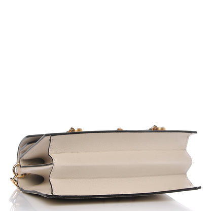 Gucci Calfskin Snakeskin Studded Small Ottilia Top Handle Bag White 4 of 7