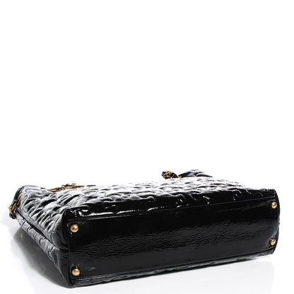 Chanel Crackled Patent Puzzle Tote Black 4 of 7