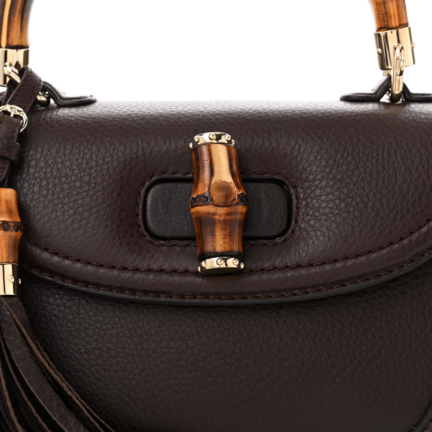 Gucci Calfskin Medium New Bamboo Top Handle Bag Brown 9 of 11