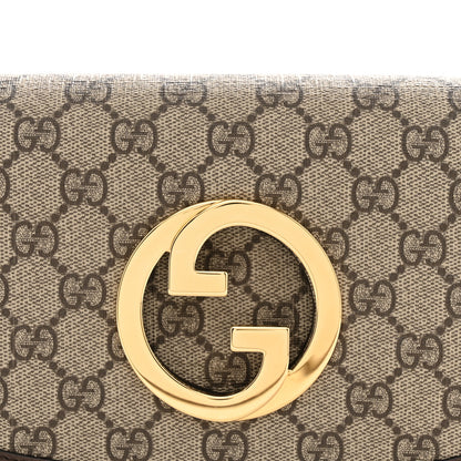 Gucci GG Supreme Monogram Textured Dollar Calfskin Blondie Belt Bag 75 30 Beige Ebony New Acero 8 of 11