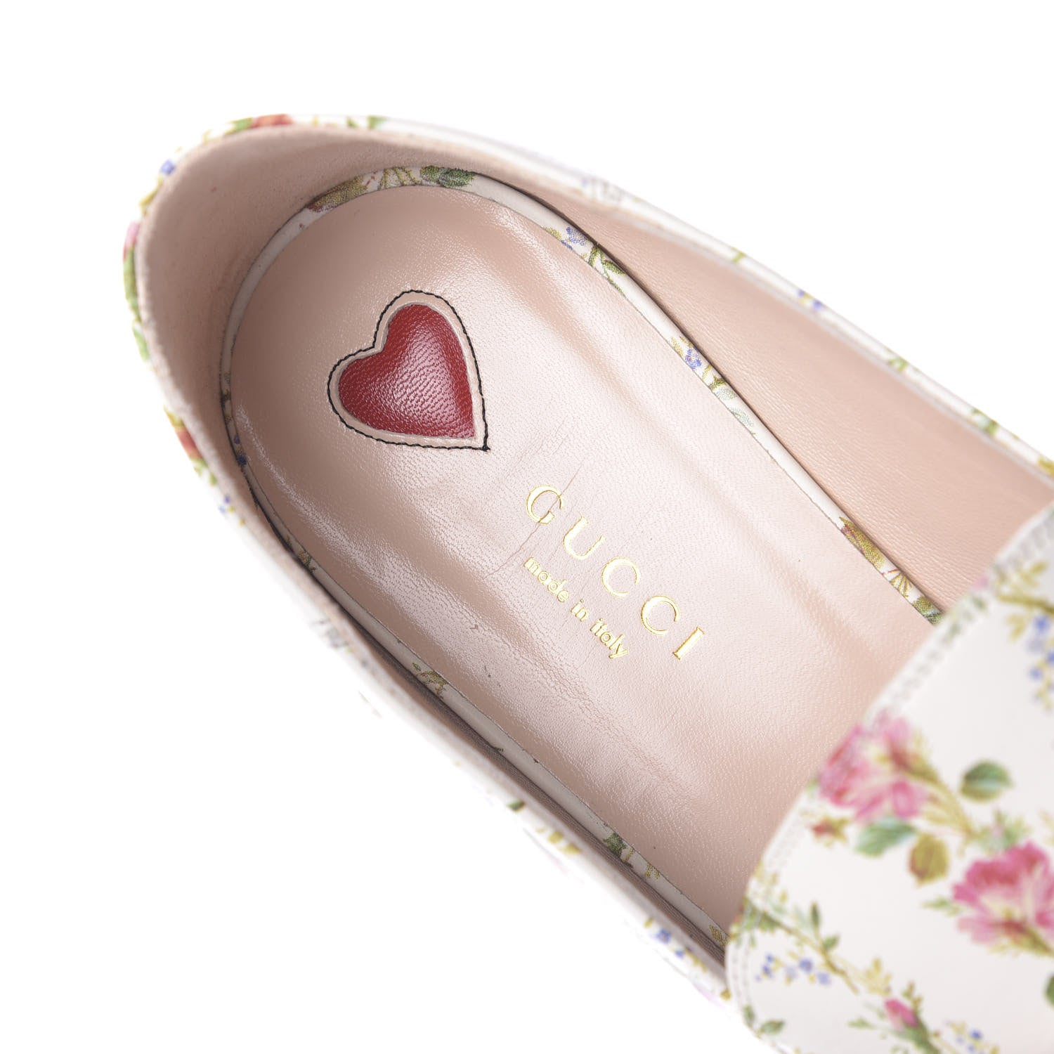 Gucci Calfskin Web Pearl Floral Embellished Peyton Loafer 40 White Multicolor 8 of 11