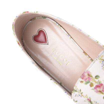Gucci Calfskin Web Pearl Floral Embellished Peyton Loafer 40 White Multicolor 8 of 11