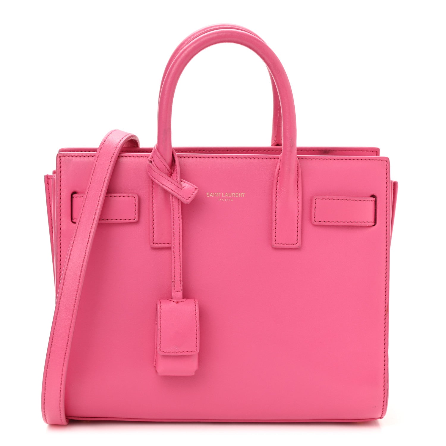 Saint Laurent Calfskin Nano Sac De Jour Lipstick Fuchsia 1 of 11