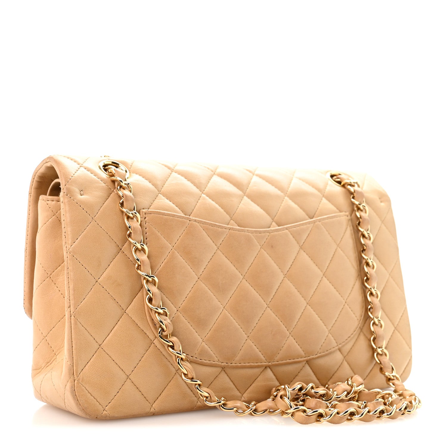 Chanel Lambskin Quilted Medium Double Flap Beige 3 of 13
