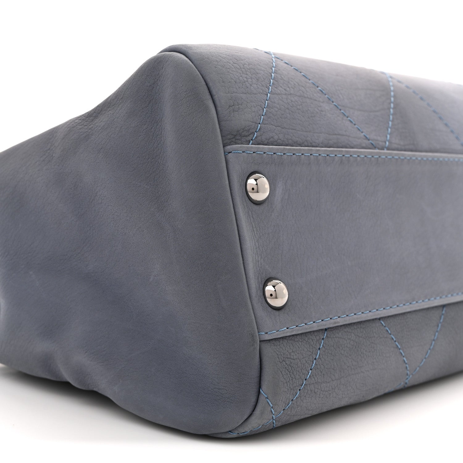 Chanel Washed Calfskin Diamond Stitch Large Hamptons Shopping Tote Blue 9 of 12