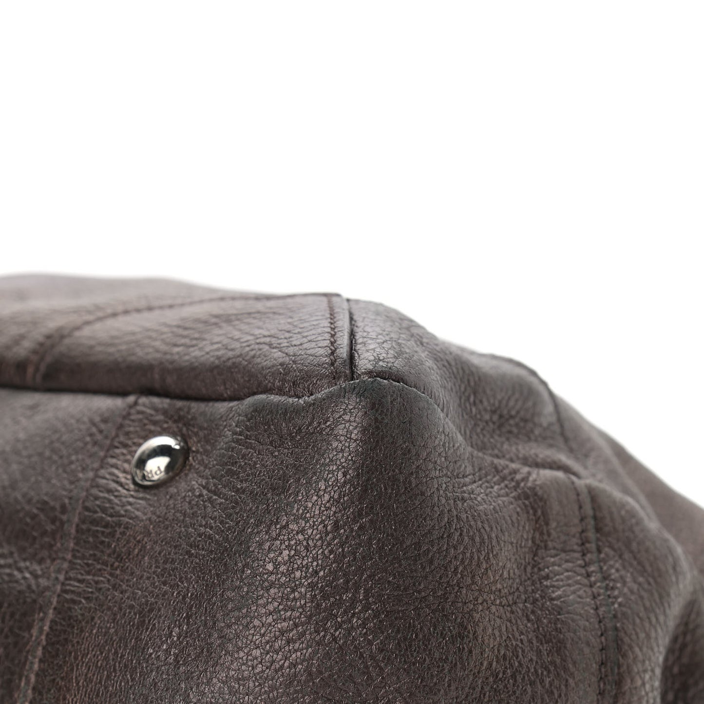 Metallic Vitello Daino Hand Bag Piombo
