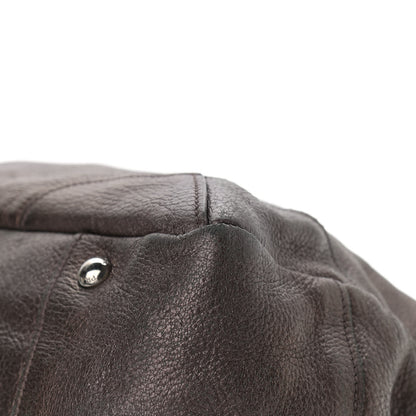Prada Metallic Vitello Daino Hand Bag Piombo 9 of 22