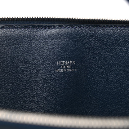 Hermes Evercolor 1923 Bolide 45 Baseball Bag Bleu De Malte Blanc 8 of 13