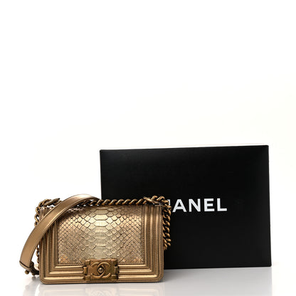 Chanel Snakeskin Calfskin Small Boy Flap Gold 11 of 11