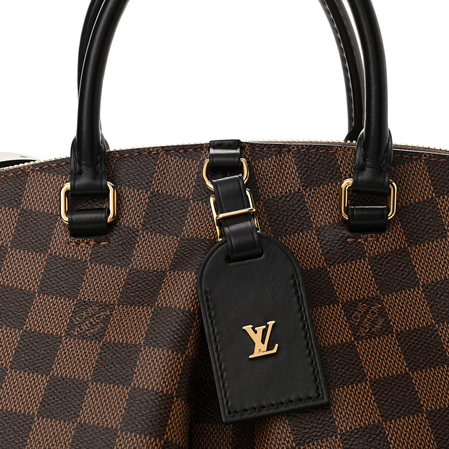 Louis Vuitton Damier Ebene Odeon Tote MM Black 7 of 9