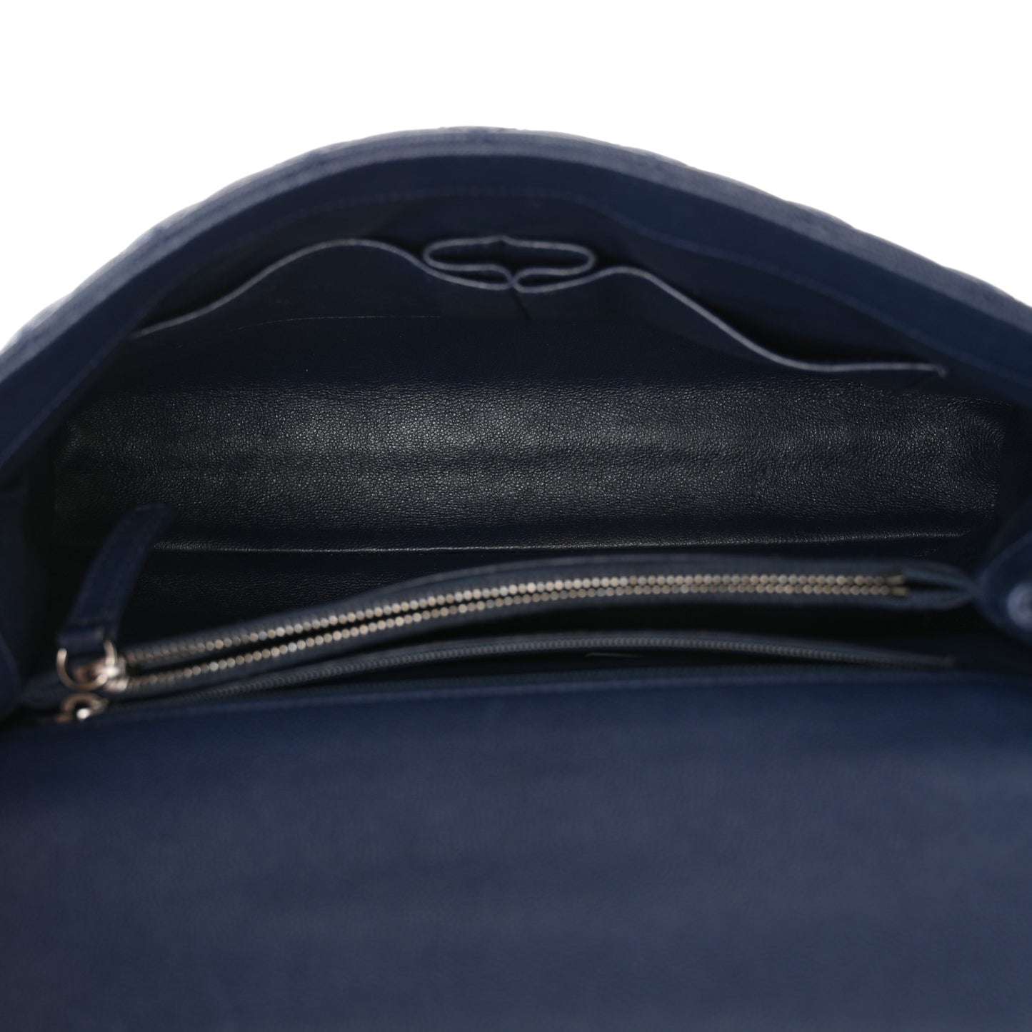Caviar Lizard Quilted Medium Coco Handle Flap Navy