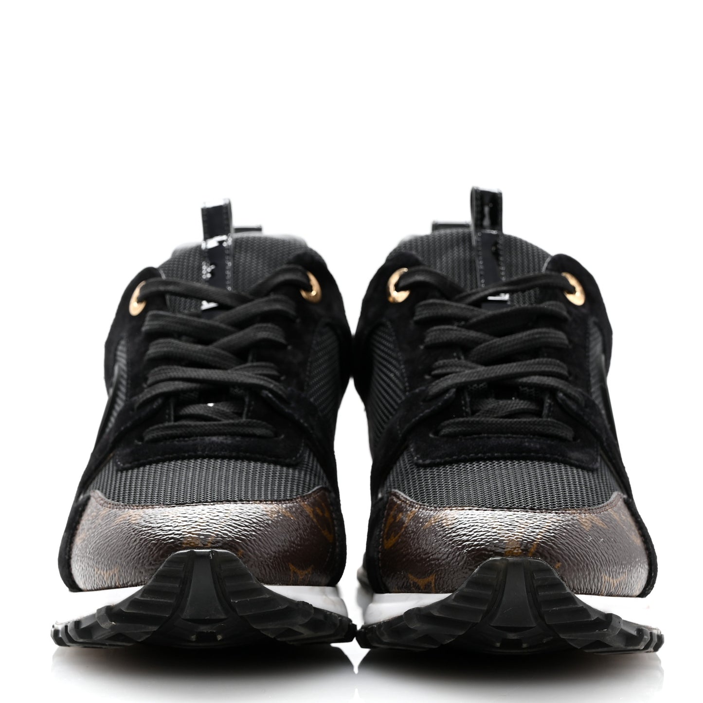 Suede Monogram Run Away Sneakers 39 Black
