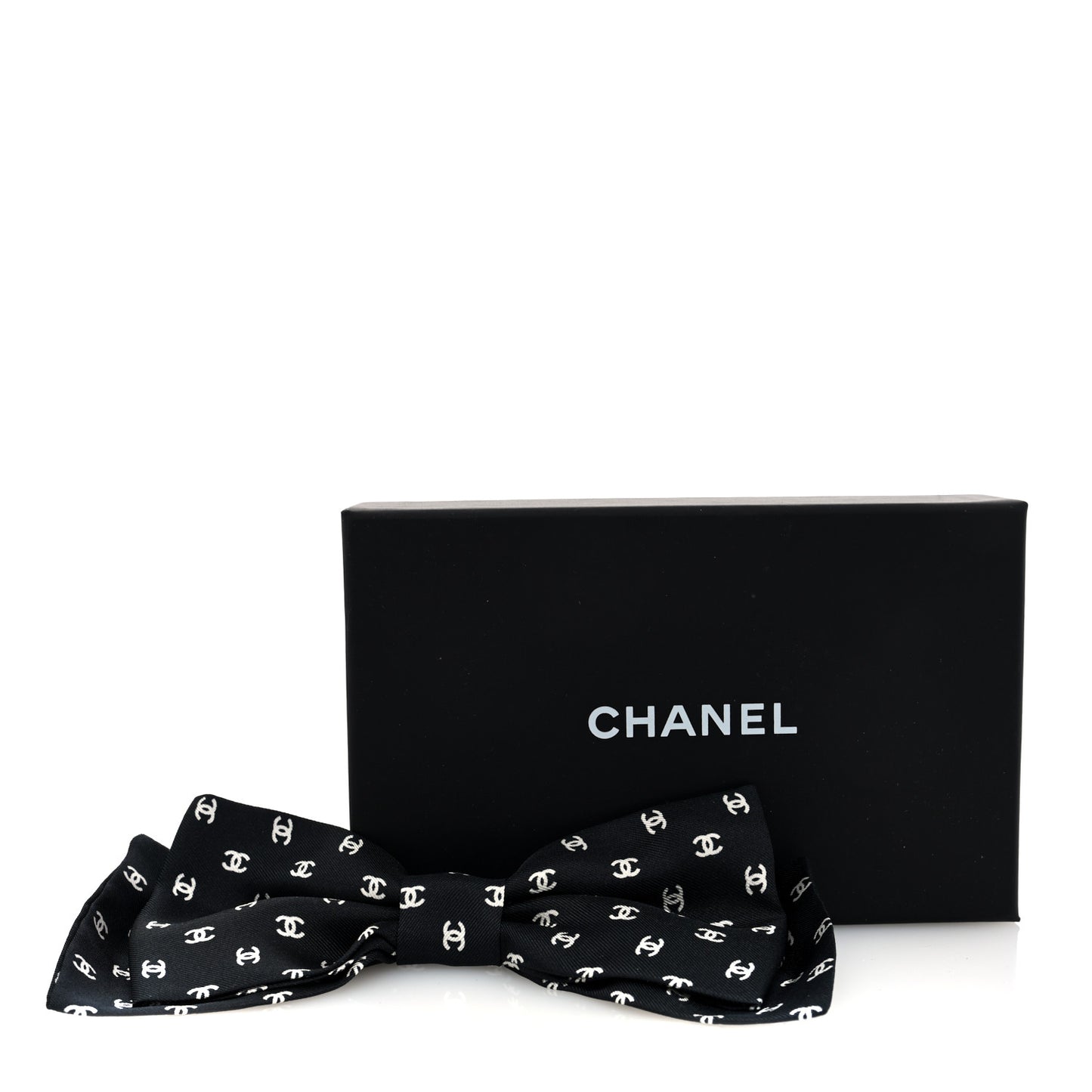 Silk Bow CC Hair Clip Black Ecru