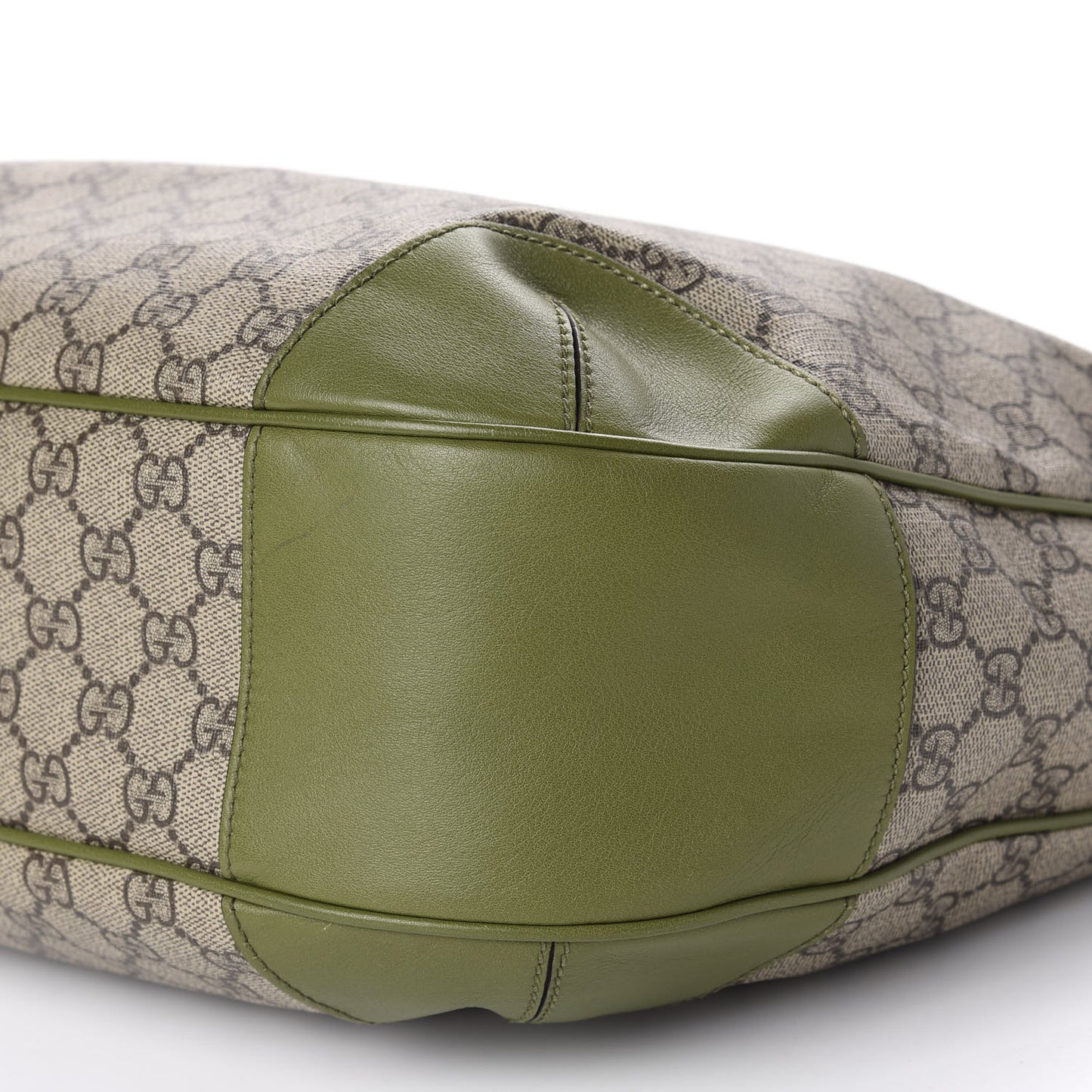 GG Supreme Monogram Margaux Calfskin Medium Nice Hobo Beige Ebony Green