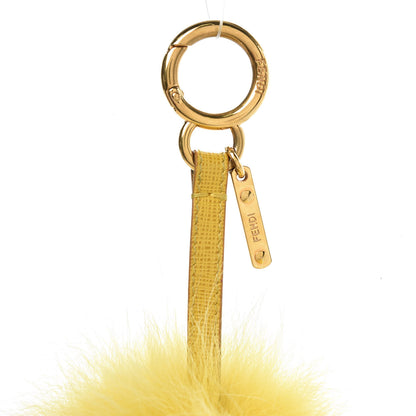 Fendi Fox Fur Pom Pom Bag Charm Yellow 3 of 3