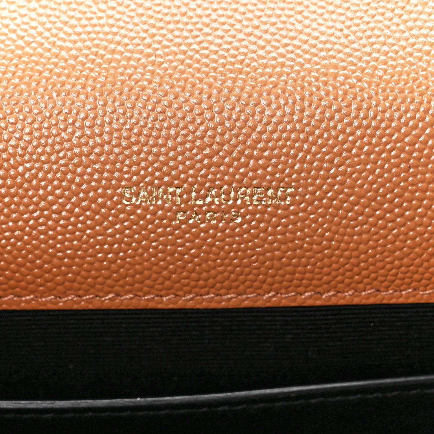Saint Laurent Grain De Poudre Mixed Matelasse Triquilt Monogram Chain Wallet Dune 6 of 12