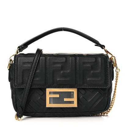 Fendi Nappa FF 1974 Embossed Mini Baguette Black 1 of 10