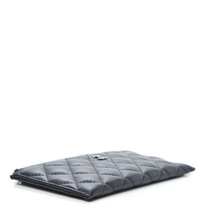 Chanel Iridescent Caviar Quilted Classic Zip Pouch Black 4 of 10