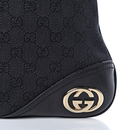 Gucci Denim Monogram Medium New Britt Hobo Black 7 of 10