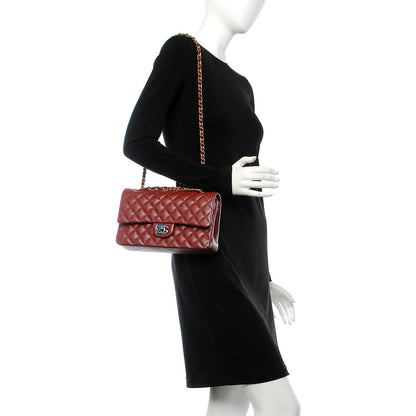 Chanel Caviar Quilted Medium Double Flap Dark Red 3 of 9
