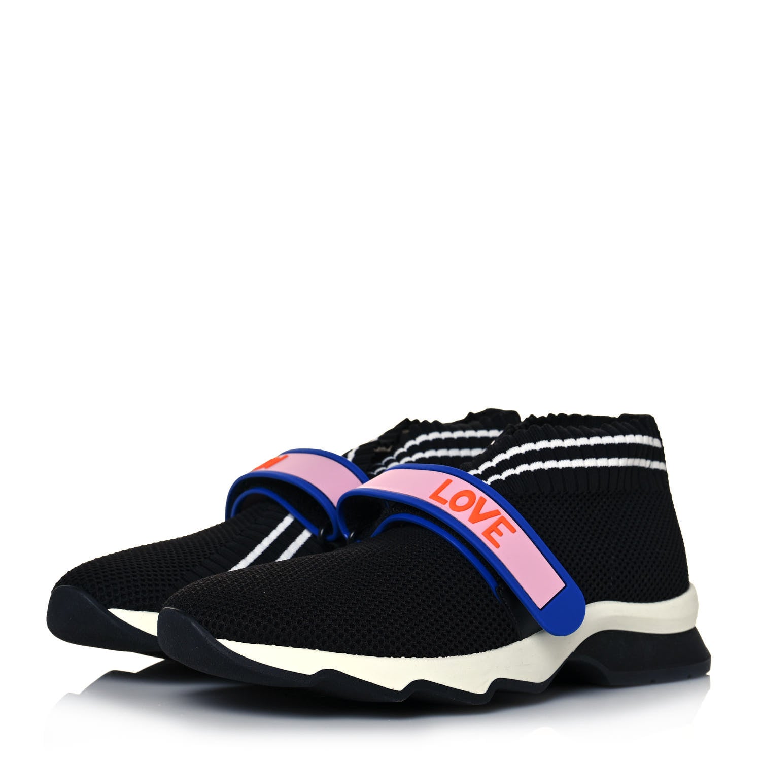 Fendi Stretch Yarn Stiff Band Rockoko Sneakers 38 Black 3 of 8