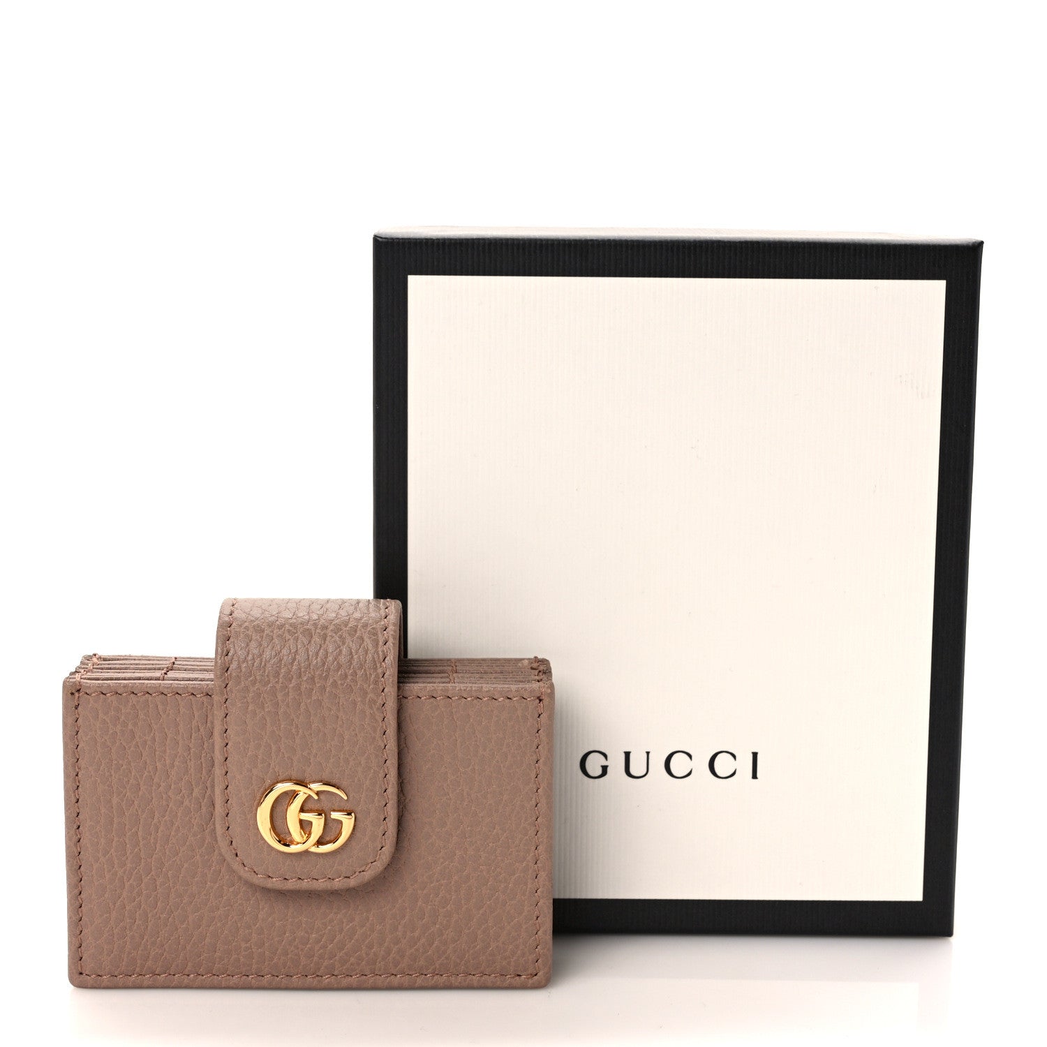 Gucci Dollar Calfskin GG Marmont Card Case Porcelain Rose 7 of 7