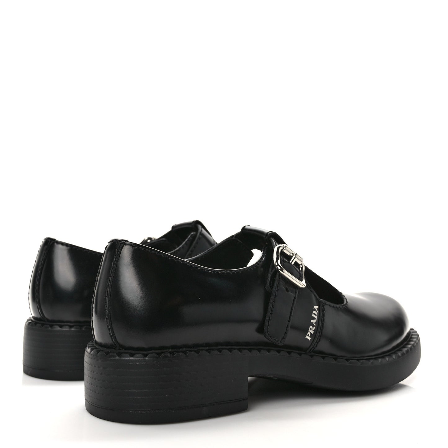 Spazzolato Mens Mary Jane T Strap 40mm Loafers 9 Black