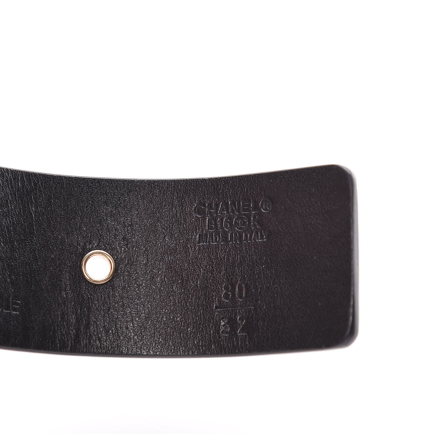 Chanel Calfskin Cross Stitch Grommet Belt 80 32 Black 4 of 7