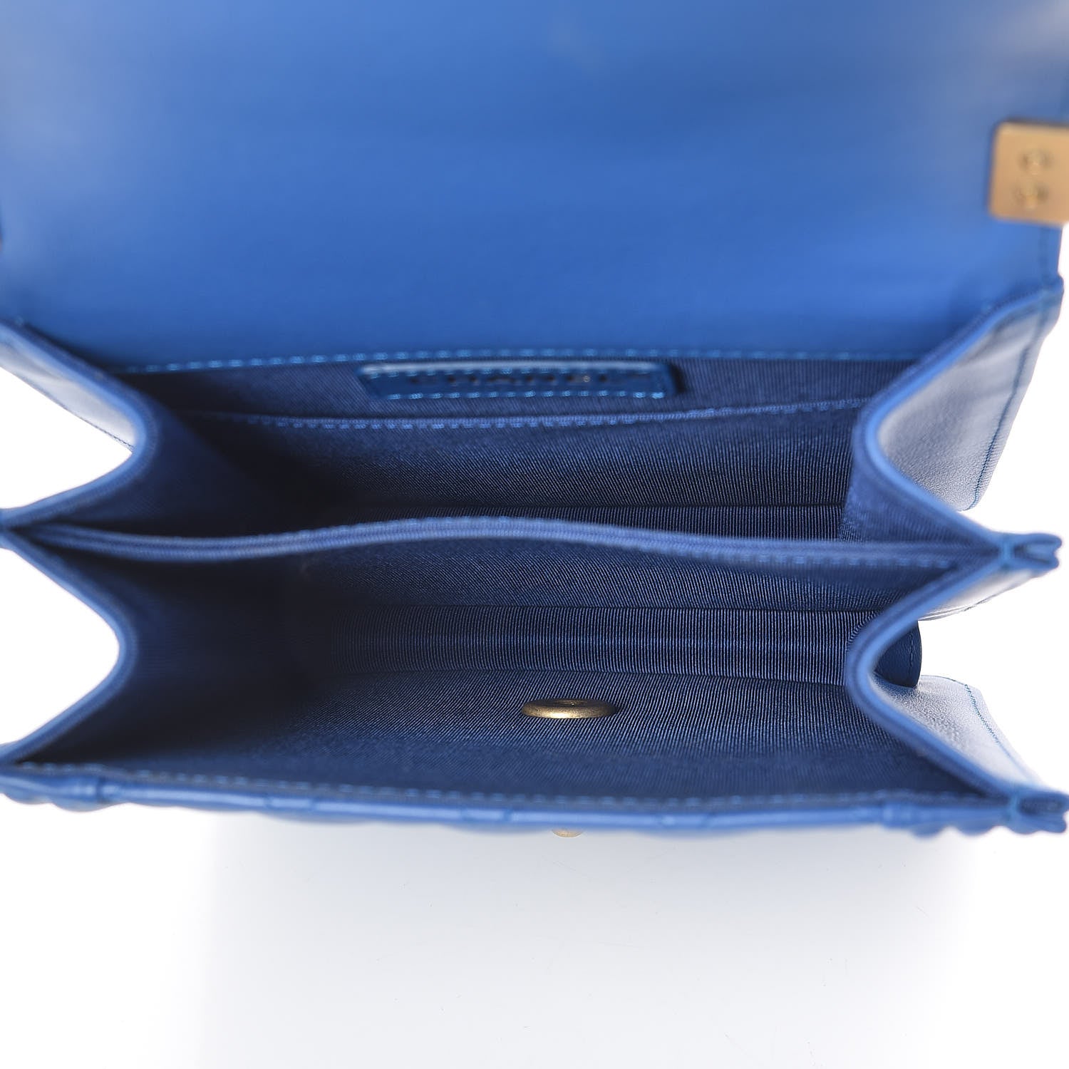 Chanel Calfskin Quilted North South Boy Flap Blue 5 of 9