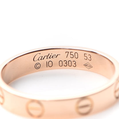 Cartier 18K Pink Gold 3.5mm LOVE Wedding Band Ring 53 6.25 4 of 5