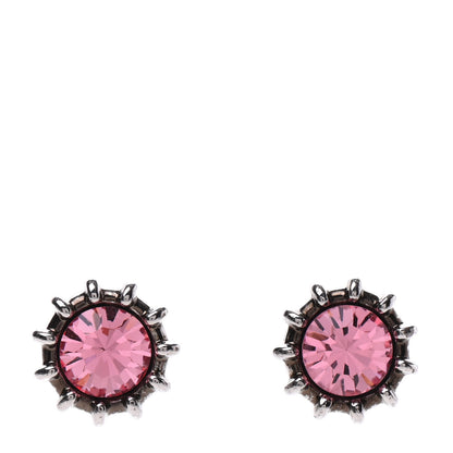 Gucci Crystal Stud Earrings Silver Pink 1 of 5