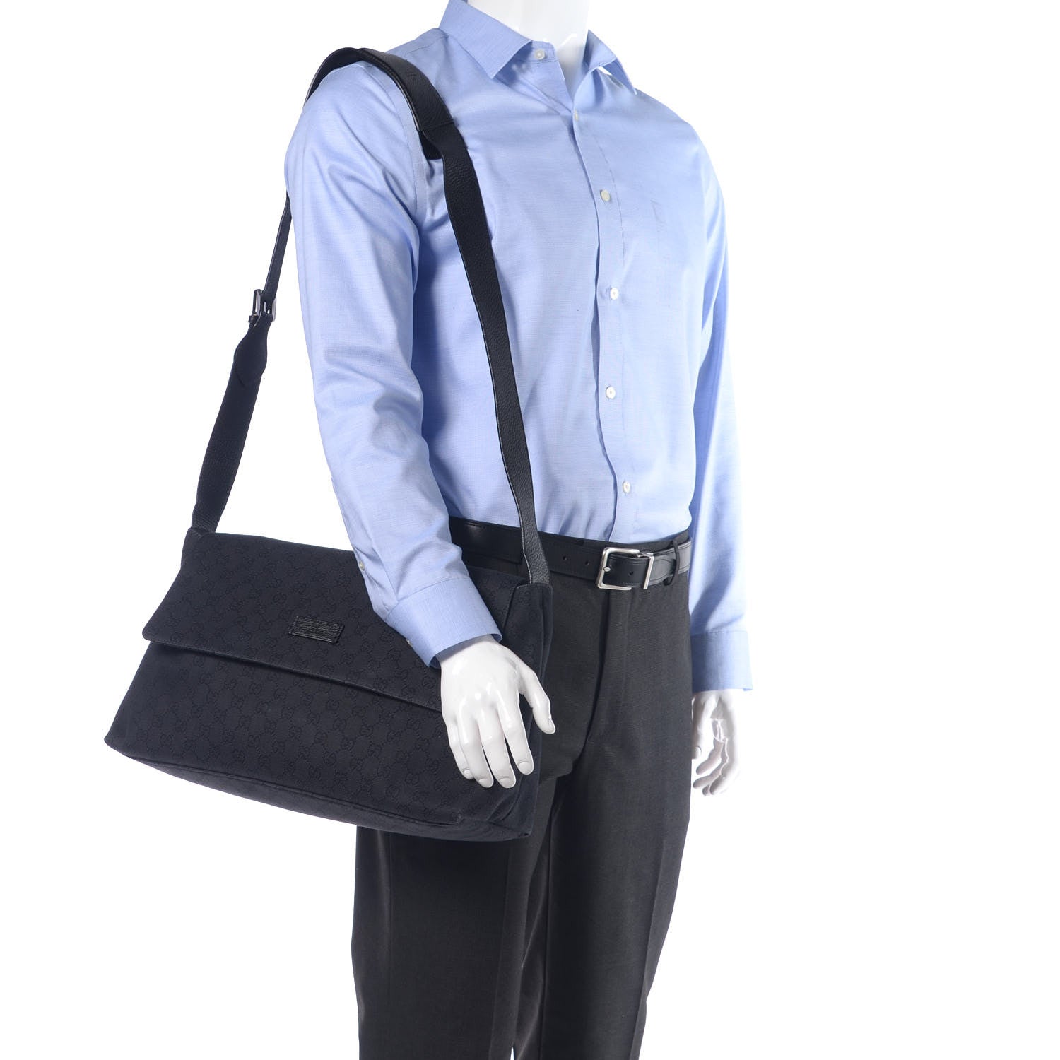 Gucci GG Monogram Flap Messenger Bag Navy 2 of 9