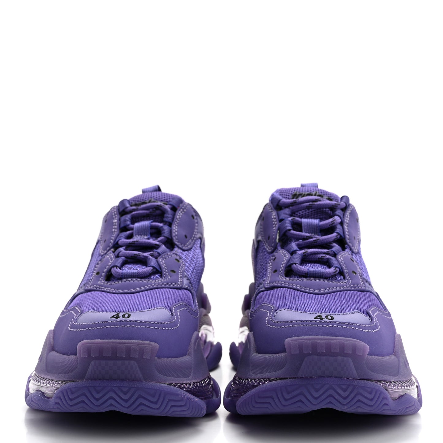 Fabric Mesh Clear Sole Womens Triple S Sneakers 40 Purple