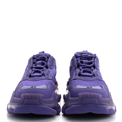 Balenciaga Fabric Mesh Clear Sole Womens Triple S Sneakers 40 Purple 2 of 7