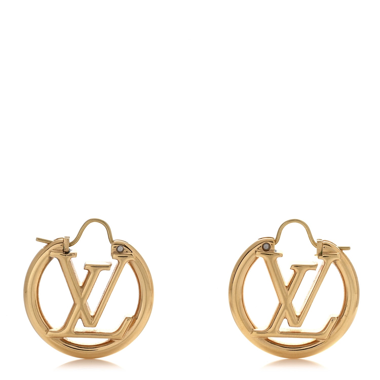 Louis Vuitton Metal Small Louise Hoop Earrings Gold 1 of 4