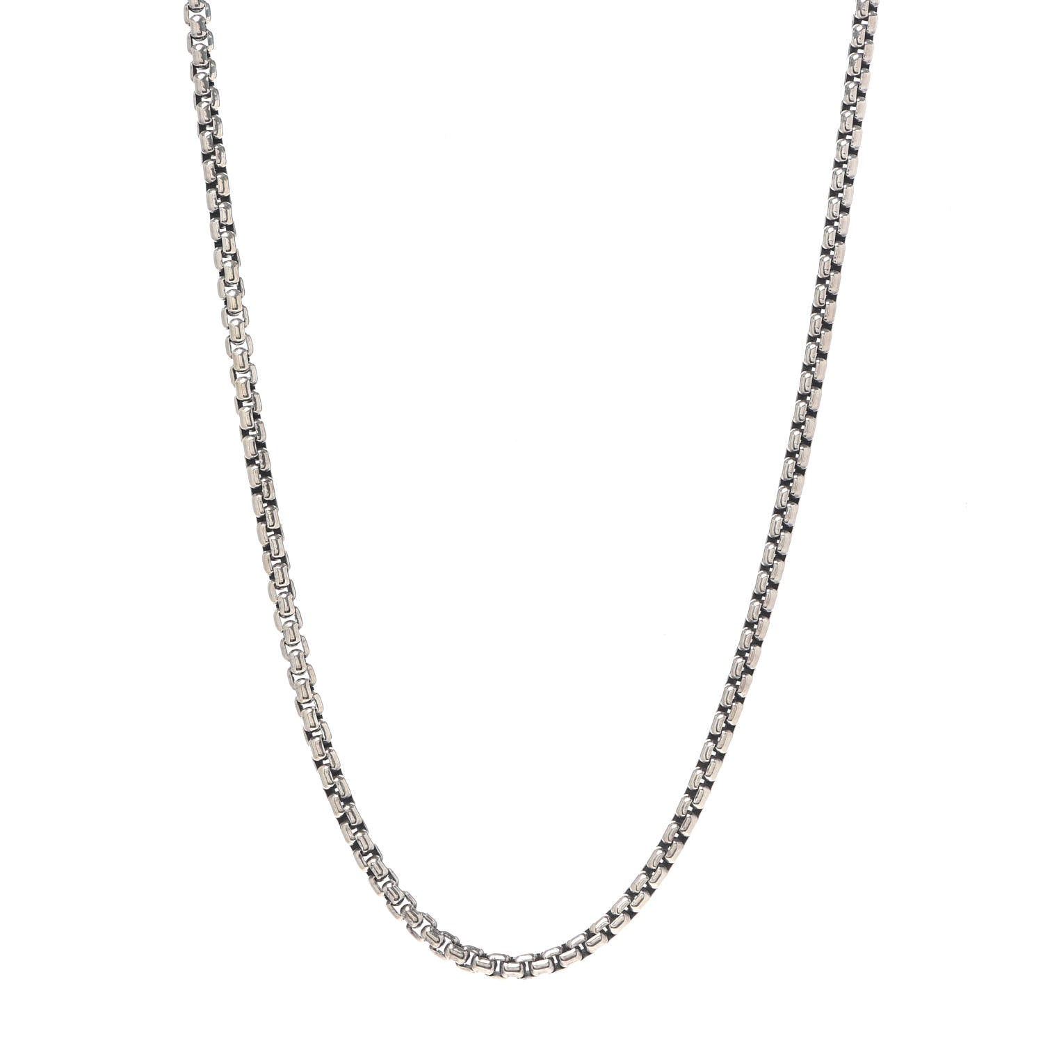 David Yurman Sterling Silver 14K Yellow Gold 3.6mm Box Chain Necklace 18" 1 of 5