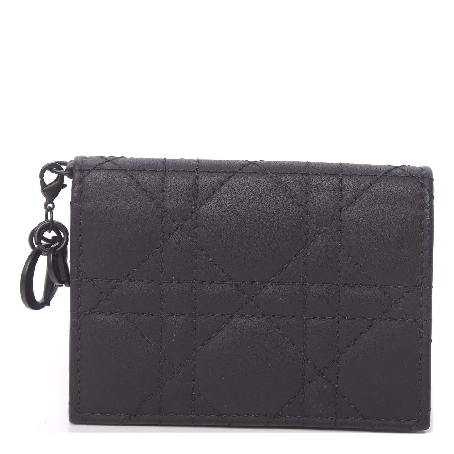 Christian Dior Ultra Matte Calfskin Small Lady Dior Flap Card Holder Black 1 of 8